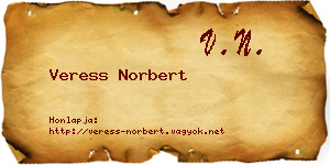 Veress Norbert névjegykártya